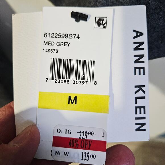 Anne Klein Women's Size S Longline Peacoat Gray Wool Blend Fall Academia NWT - Picture 6 of 7